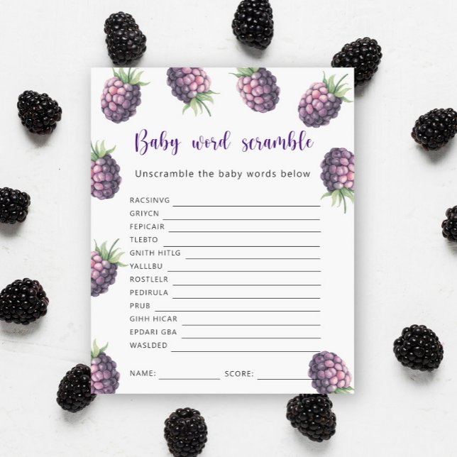Papier Jeu de mots mêlés Blackberry - Bébé (Créateur téléchargé)