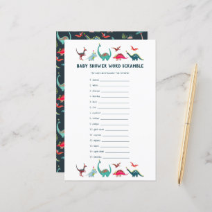 Papier Jeu de mots mêlés de dinosaures mignons pour Baby
