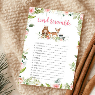 Papier Jeu de mots mêlés de douche florale de la forêt