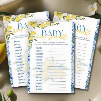 Papier Jeu de mots mêlés élégant pour une baby shower sur