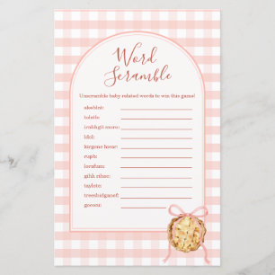 Papier Jeu de mots mêlés Gingham Rose pastel Cutie Pie
