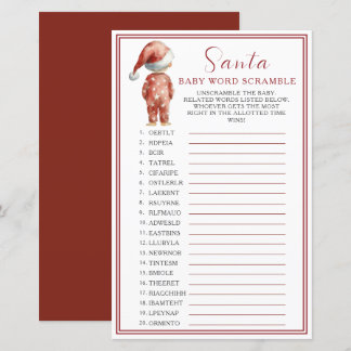 Papier Jeu de mots mêlés pour Baby Shower de Noël