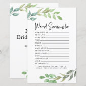 Papier Jeu de mots mêlés pour Baby Shower en verdure (Devant / Derrière)