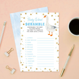 Papier Jeu de mots mêlés pour Baby Shower Silly Goose