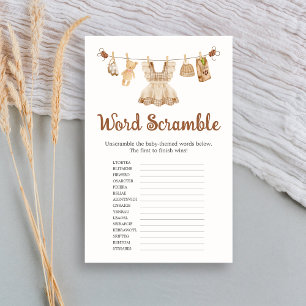 Papier Jeu de mots mêlés pour Baby Shower sur le thème du
