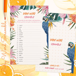 Papier Jeu de mots mêlés pour Baby Shower sur le thème du
