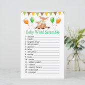 Papier Jeu de mots mêlés pour bébé faon mignon (Debout devant)