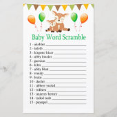 Papier Jeu de mots mêlés pour bébé faon mignon (Devant)