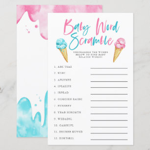 Papier Jeu de mots mêlés pour la révélation du sexe du bé
