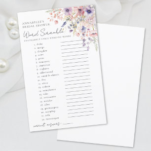 Papier Jeu de mots mêlés pour une fête de mariage sur le