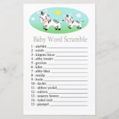 Papier jeu de mots mêlés Zebra Baby (Devant)