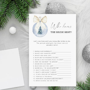 Papier Jeu de Noël d'hiver Qui connaît le mieux la mariée