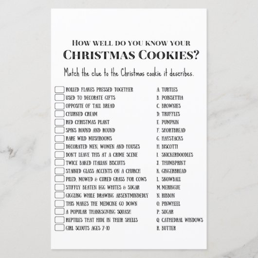 Papier Jeu de Noël familial IMPRIMÉ (Devant)