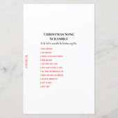 Papier Jeu de Noël familial IMPRIMÉ (Dos)