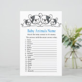 Papier Jeu de nom d'animaux bébé Bouledogue (Debout devant)