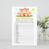 Papier Jeu de nom d'animaux bébé renard (Debout devant)