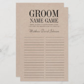 Papier Jeu de nom de la pièce (Devant / Derrière)