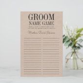 Papier Jeu de nom du marié (Debout devant)