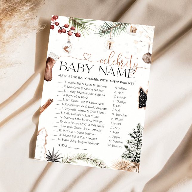 Papier Jeu de Noms de Bébés de Célébrités Coquets (Créateur téléchargé)