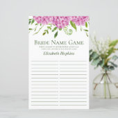 Papier Jeu de Noms de Fleurs d'Hydrangeas Roses (Debout devant)