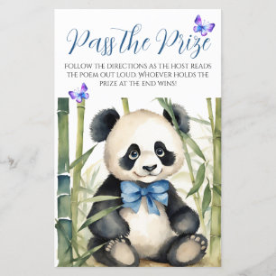 Papier Jeu de passage de prix Baby Shower Baby Panda Boy