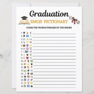 Papier Jeu de Pictionary d'émojis de remise de diplômes