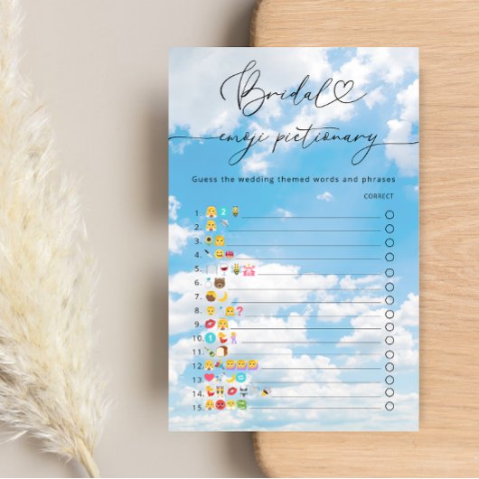 Papier Jeu de Pictionary Emoji Baby Shower On Cloud 9