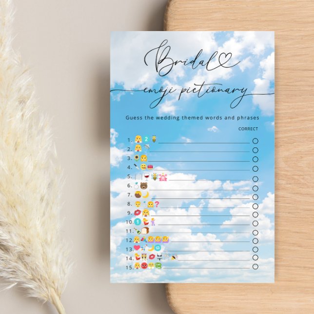 Papier Jeu de Pictionary Emoji Baby Shower On Cloud 9 (Créateur téléchargé)