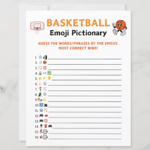 Papier Jeu de Pictionary Emoji Basketball