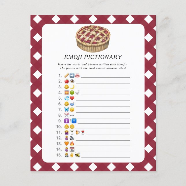 Papier Jeu de pictionary Emoji bébé Little Pie (Devant)