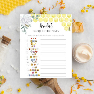 Papier Jeu de pictionary emoji floral abeille pour baby s