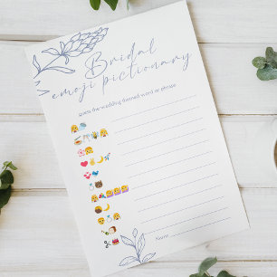 Papier Jeu de Pictionary Emoji pour Baby Shower Pervenche
