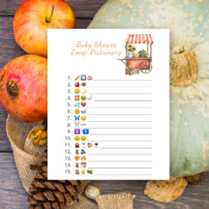 Papier Jeu de Pictionary pour baby shower avec emoji citr