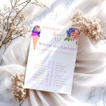 Papier Jeu de plaisir à la crème glacée Floral Fête des m<br><div class="desc">Cette Ice Cream unique thème aquarelle Je peins par moi-même dans les couleurs modernes Azur Blue, Vanilla Cream, Peach, Bourgogne, Viva Magenta et Blush Pink parfait pour votre plaisir et scénique avec des amis "Elle a été scoopé up" Fête des mariées. D'autres articles correspondants pour votre fête disponibles dans ma...</div>