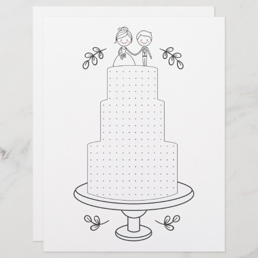 Papier Jeu de points d'activité mariage illustré (Devant / Derrière)