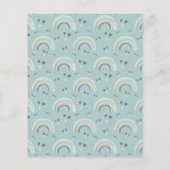 Papier Jeu de prédiction Baby Shower Blue Boho Rainbow (Dos)