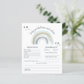 Papier Jeu de prédiction du Baby shower arc-en-ciel bleu  (Debout devant)