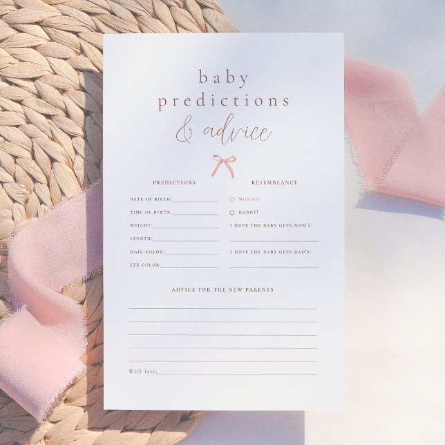 Papier Jeu de prédiction et de conseil de Baby shower de  (Créateur téléchargé)