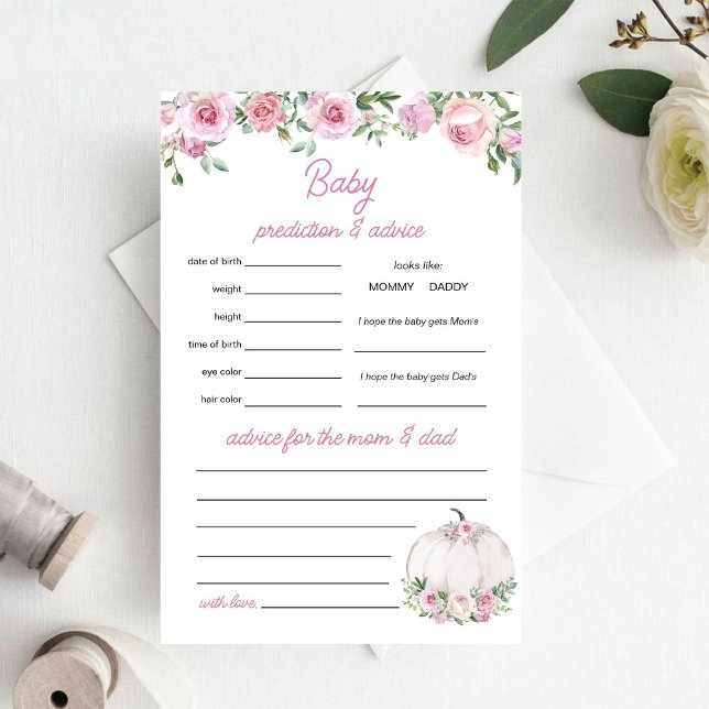 Papier Jeu de prédiction et de conseil pour bébé Citrouil (Créateur téléchargé)