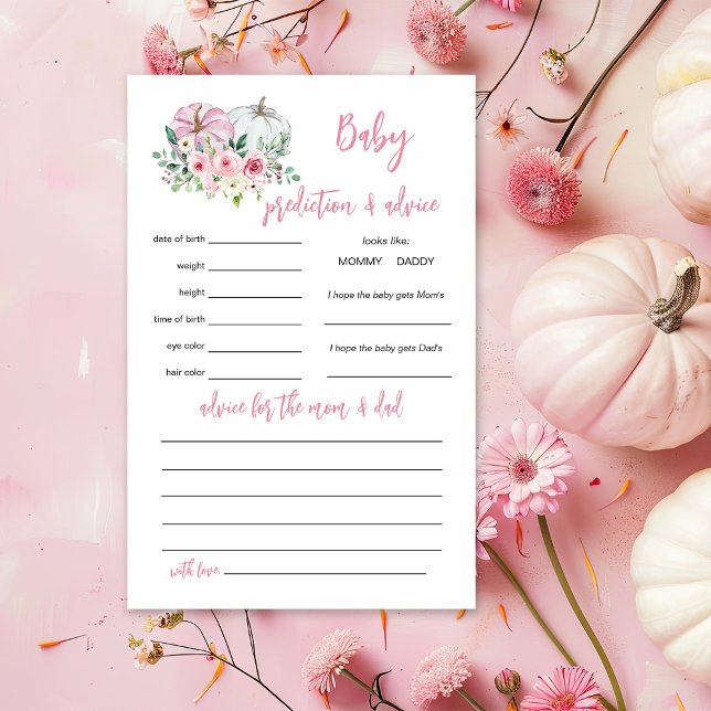 Papier Jeu de prédiction et de conseil pour bébé Citrouil (Créateur téléchargé)