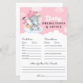 Papier Jeu de prédiction et de conseil pour bébé rose élé (Devant / Derrière)