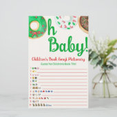 Papier Jeu de prédictions de Baby shower de Donut de Noël (Debout devant)