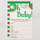 Papier Jeu de prédictions de Baby shower de Donut de Noël (Devant / Derrière)