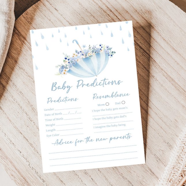 Papier Jeu de prédictions de douches de fleurs d'avril ma (April Shower Bring May Flowers Baby Shower Game)