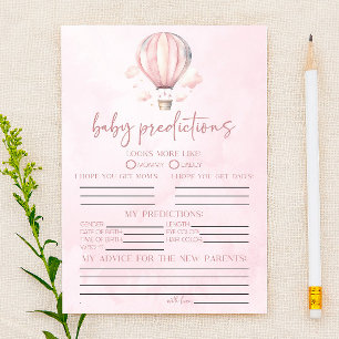 Papier Jeu de prédictions du Baby shower à ballon à air c