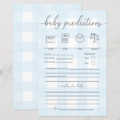 Papier Jeu de prédictions En vichy bébé bleu (Devant / Derrière)