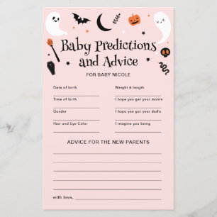 Papier Jeu de prédictions et conseils pour une Baby Showe