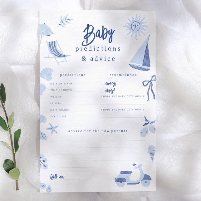 Papier Jeu de prédictions et de conseils Blue Italian Sum (Créateur téléchargé)