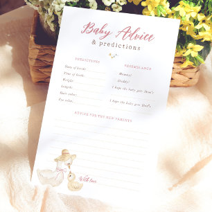 Papier Jeu de prédictions et de conseils pour baby shower