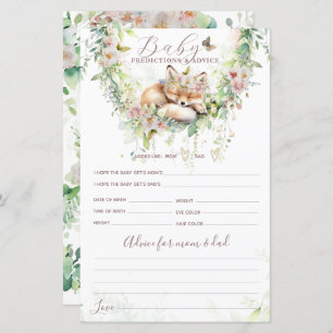 Papier Jeu de prédictions et de conseils pour bébé Floral